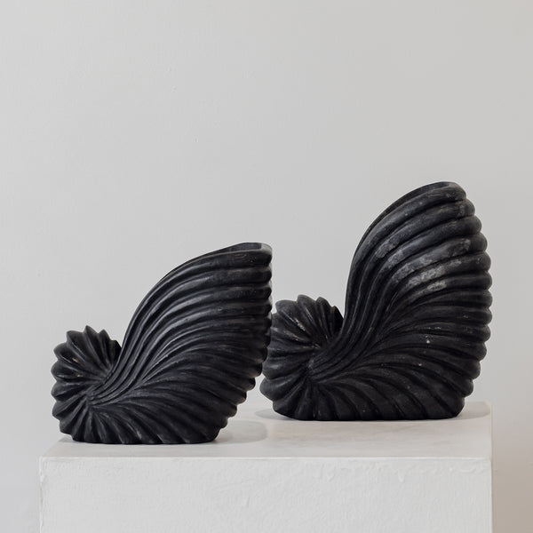 Amina Marble Shell — Black - Empire Home