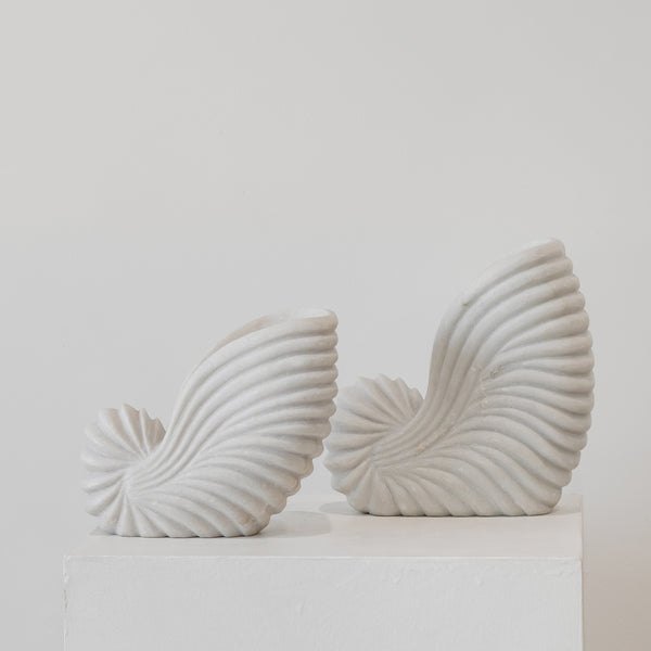Amina Marble Shell — White - Empire Home