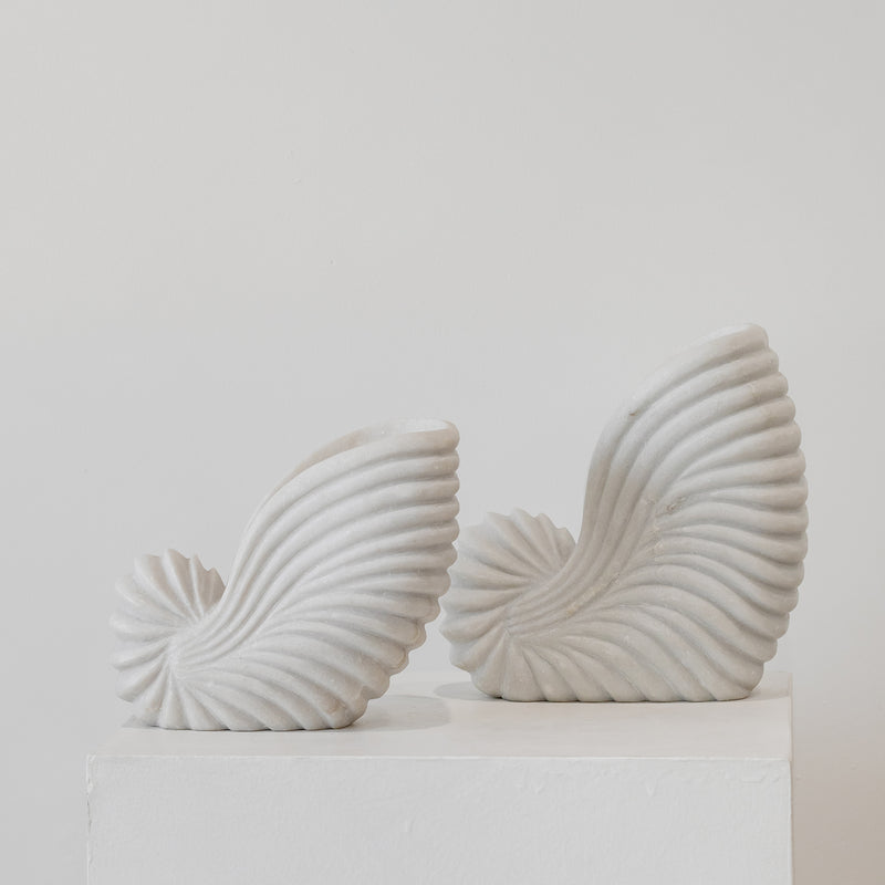 Amina Marble Shell — White - Empire Home