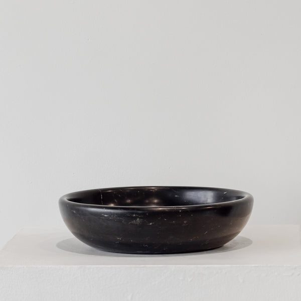 Amina Marble Round Bowl — Black - Empire Home