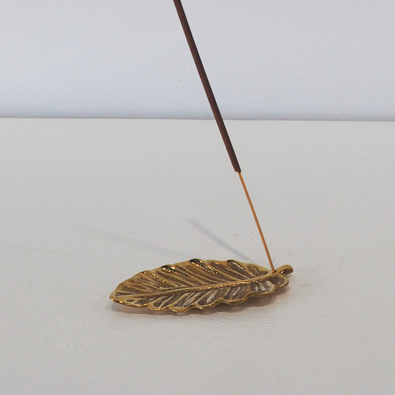 Brass Leaf Incense Holder - Empire Home