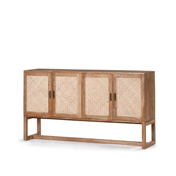 Rita 4 Door Buffet — Rustic Matte/Weave - Empire Home