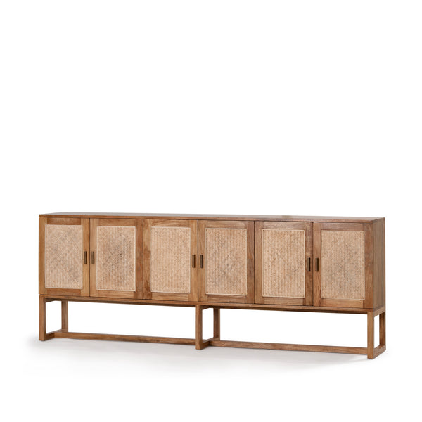 Rita 6 Door Buffet — Natural Sealed/Weave - Empire Home