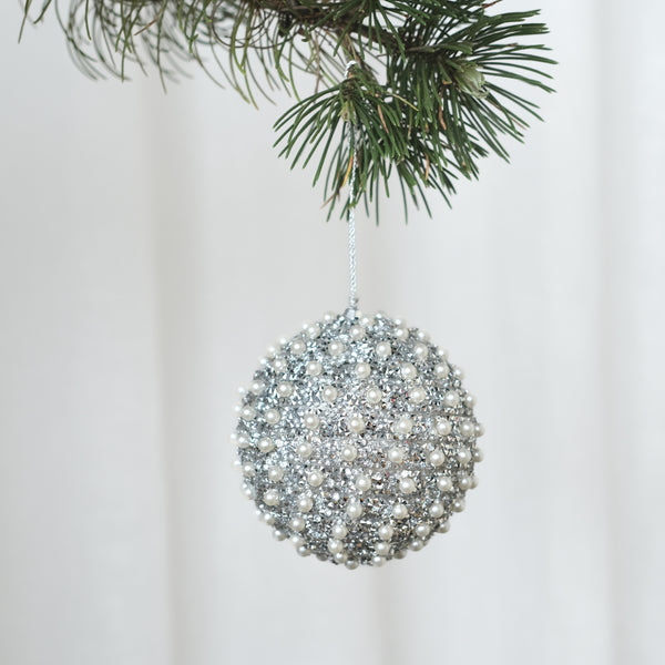 Etoile Large Pearl Ball — Silver - Empire Home