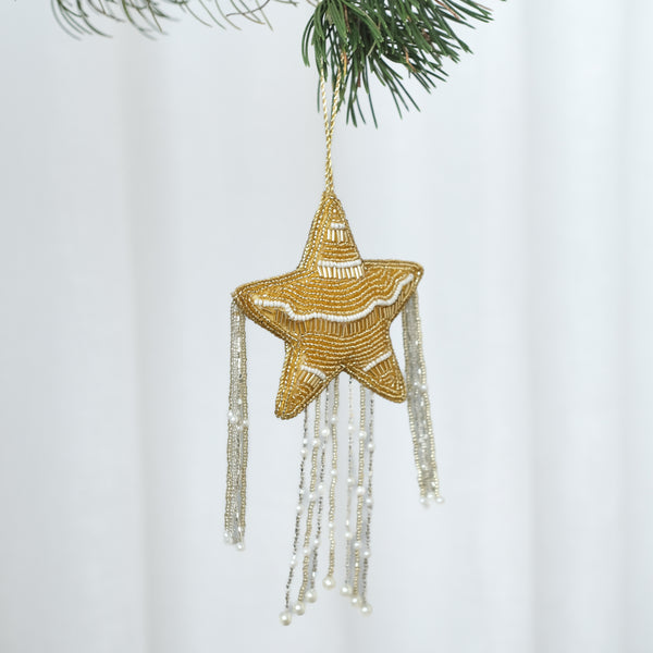 Hand Beaded Star — Gold - Empire Home