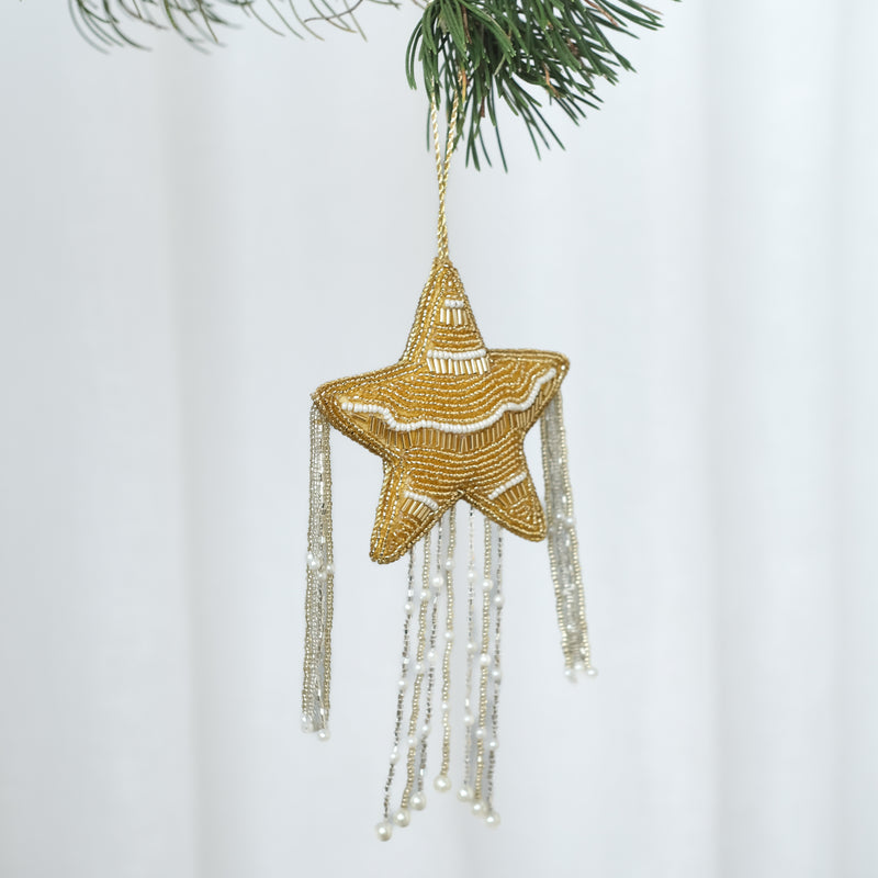 Hand Beaded Star — Gold - Empire Home