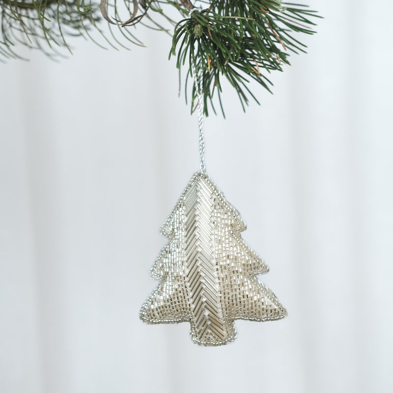 Hand Beaded Tree — Silver - Empire Home