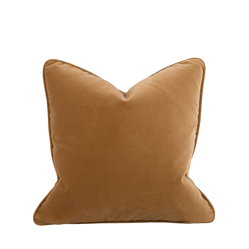 Empire Brushed Velvet Cushion — Camel - Empire Home