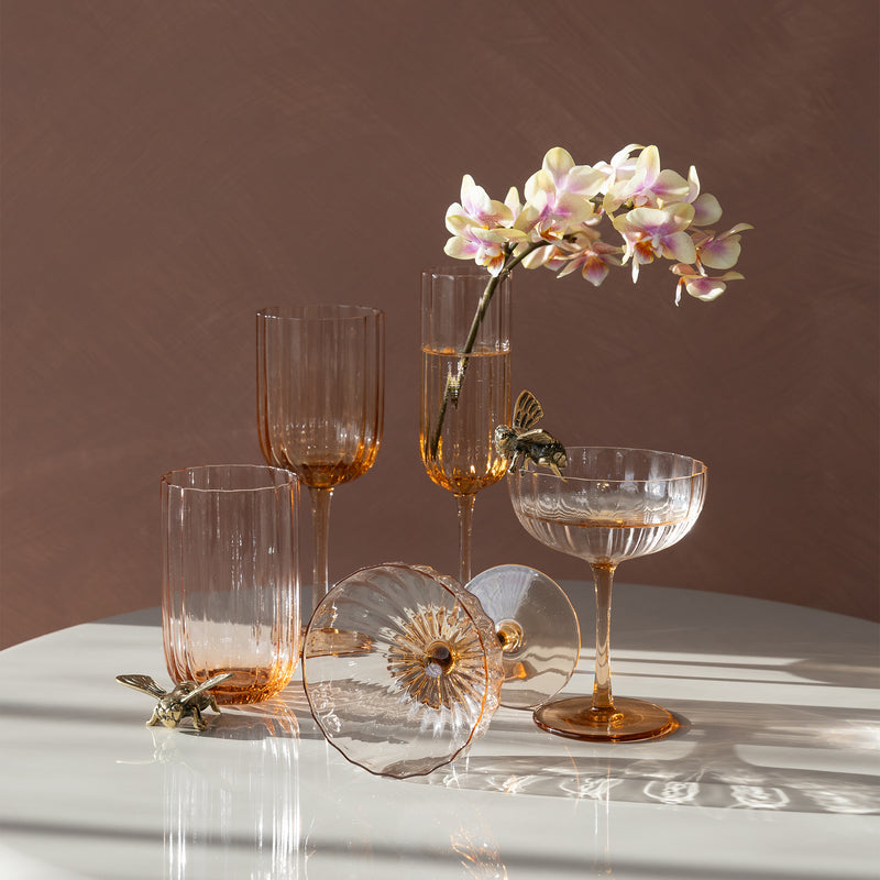 Sophia Champagne Flute — Peach - Empire Home