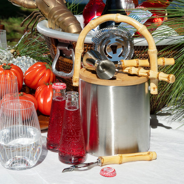 Bamboo Ice Bucket Set - Empire Home