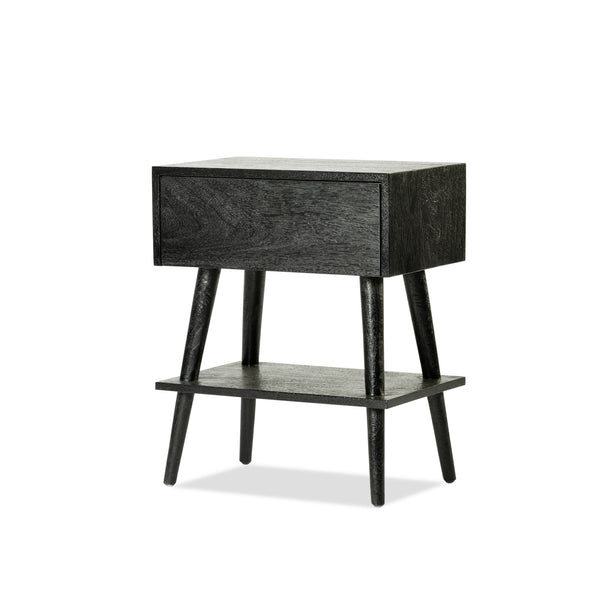 Amsterdam Bedside with Shelf β Black - Empire Home