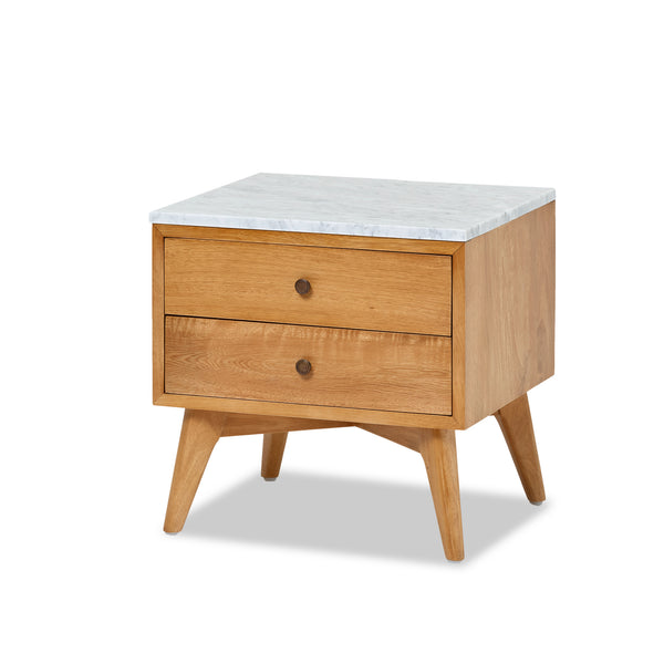 Marilyn Bedside β Natural Sealed/White Marble - Empire Home