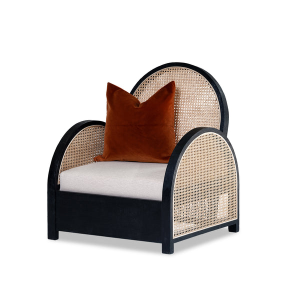 Pia Rattan Chair — Black/Bahama Sand - Empire Home