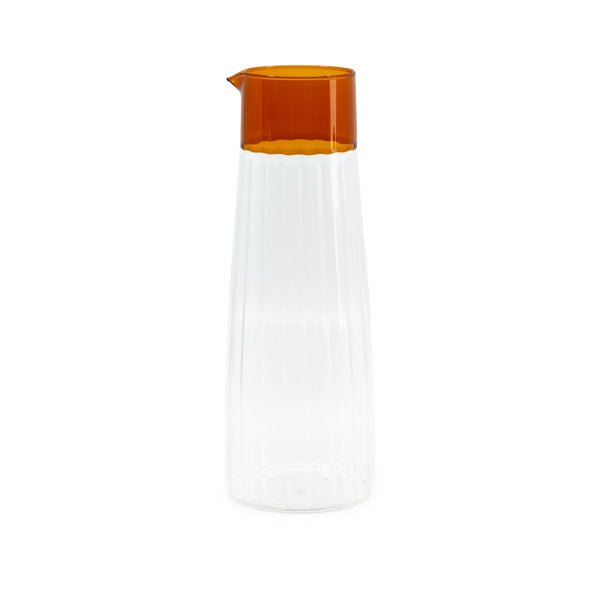 Lucia Ribbed Carafe — Amber - Empire Home