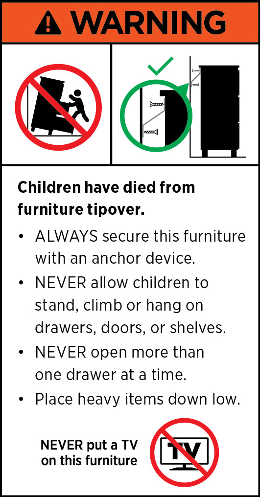 Tipping warning safety information