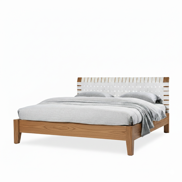 Amsterdam Bed — Antique Mindi/White Leather - Empire Home