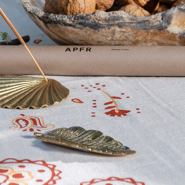 Brass Leaf Incense Holder - Empire Home