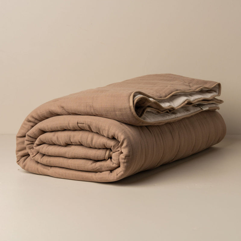Quilted Bed Cover — Taupe - Empire Home