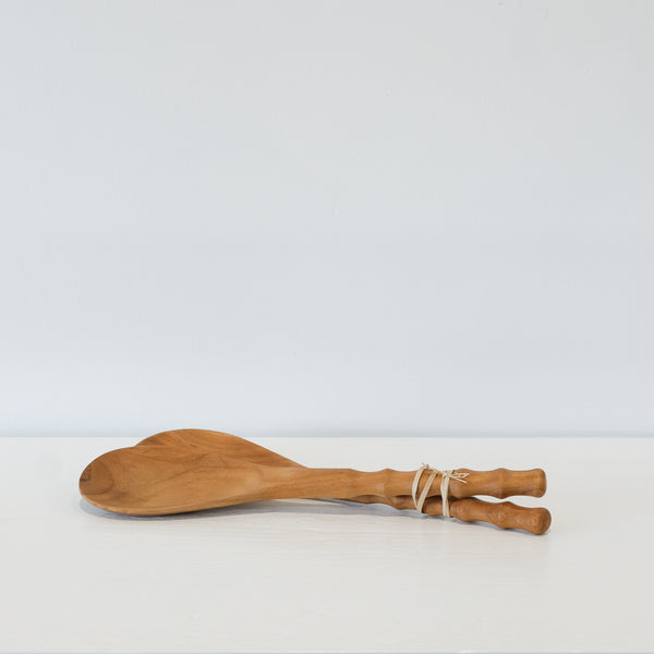 Bamboo Salad Servers — Teak - Empire Home
