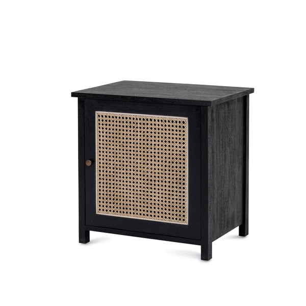 Willow Bedside — Black/Natural Rattan - Empire Home