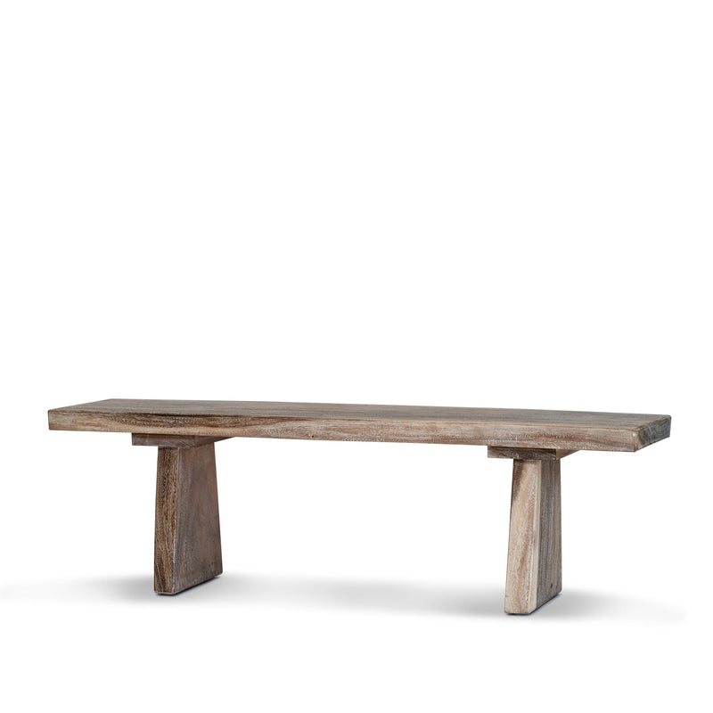Organic Meh Block Bench — White Wash - Empire Home