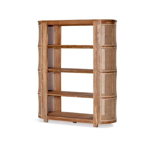 Sergio Bookcase — Rustic Matte/Natural Rattan - Empire Home