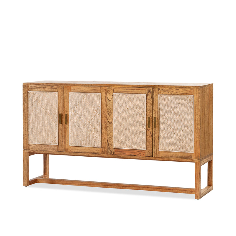 Rita 4 Door Buffet — Antique Mindi/Weave - Empire Home