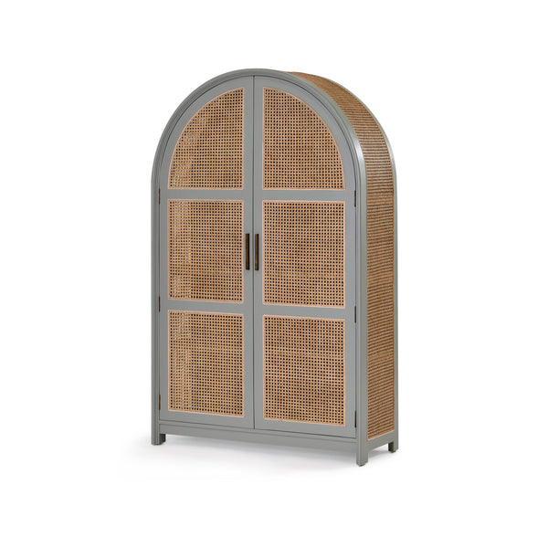 Sergio Large Cabinet — Sage/Natural Rattan - Empire Home
