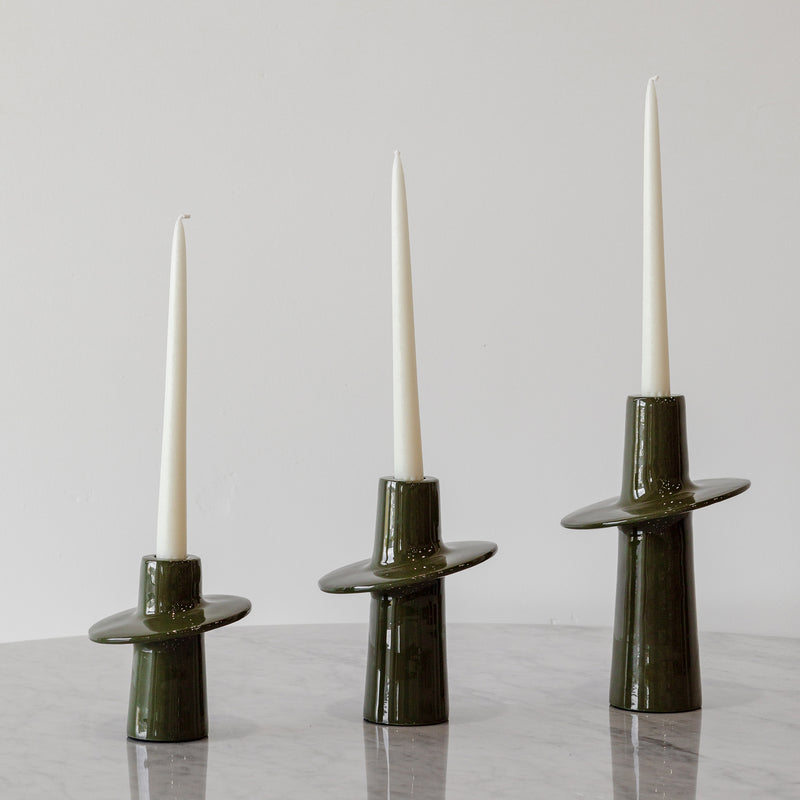 Dahlia Candle Holder — Olive - Empire Home