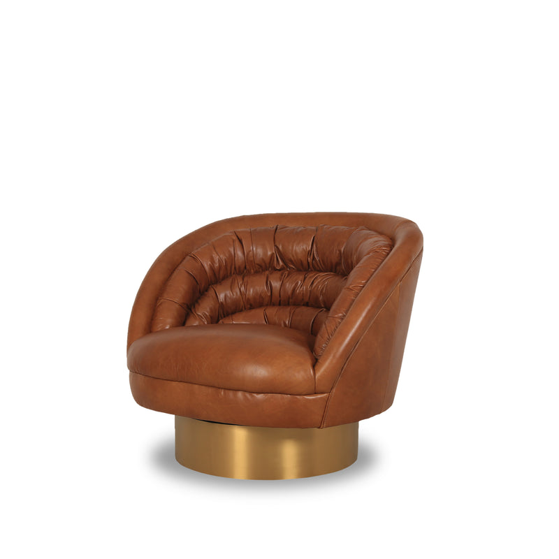 Jagger Swivel Chair — Cuba Brown - Empire Home