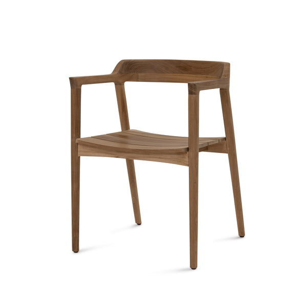 Max  Slatted Teak Outdoor Chair — Raw - Empire Home