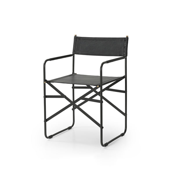 Orson Folding Chair — Black Leather - Empire Home
