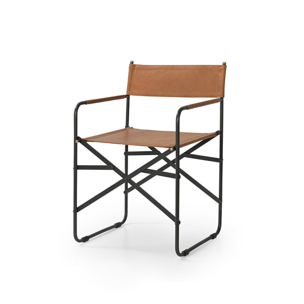 Orson Folding Chair — Tan Leather - Empire Home