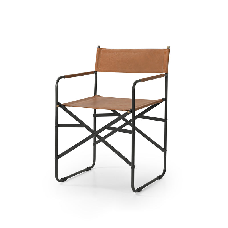 Orson Folding Chair — Tan Leather - Empire Home