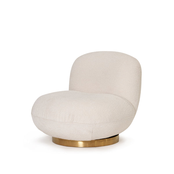 Stella Swivel Chair — Cream Boucle - Empire Home