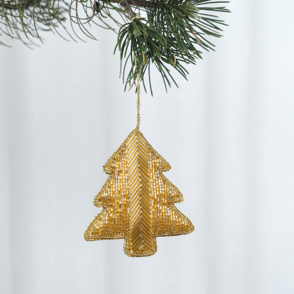 Hand Beaded Tree — Gold - Empire Home