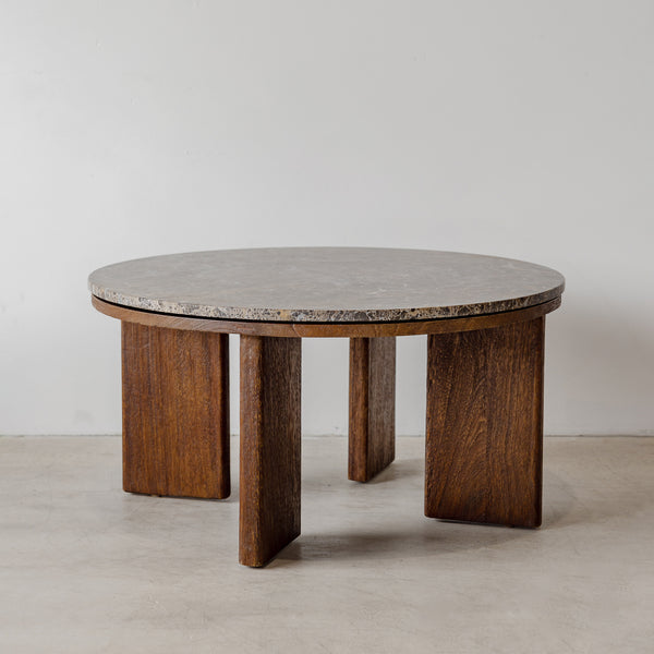 West Coffee Table — Rustic Walnut/Choc Marble - Empire Home