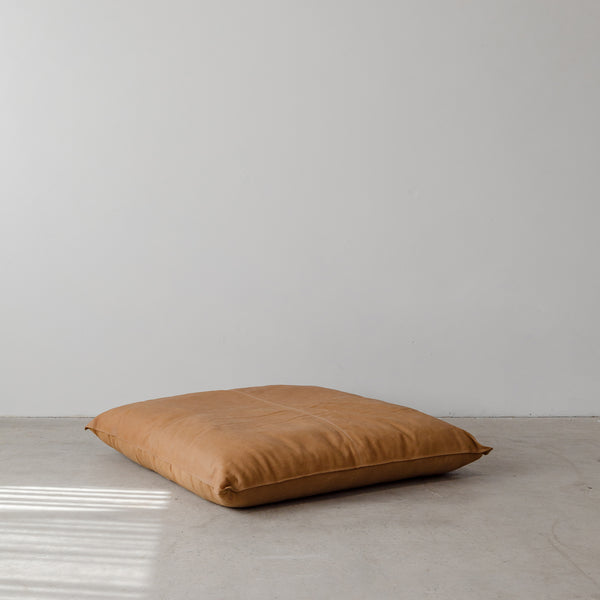 Austin Leather Floor Cushion — Natural - Empire Home