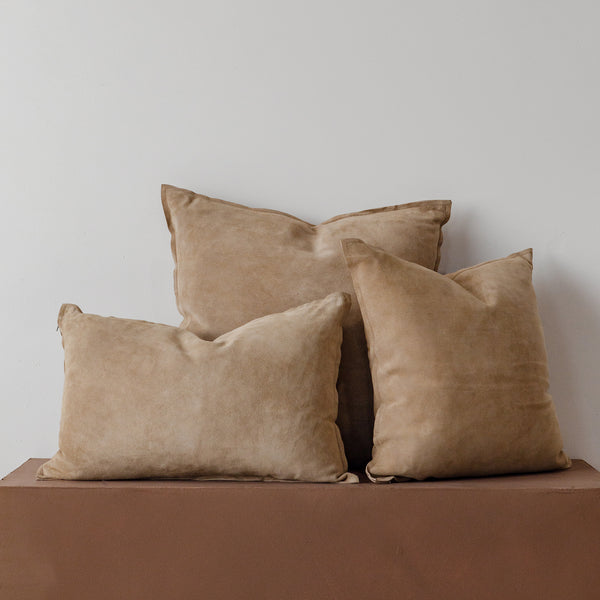 Austin Suede Cushion — Taupe - Empire Home