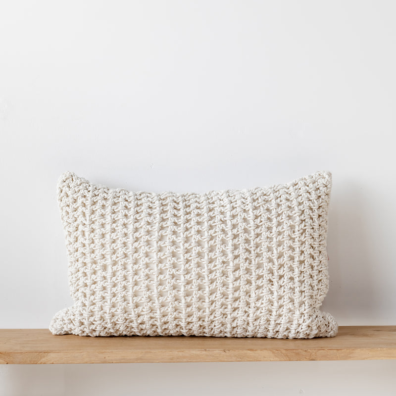 Giro Rope Cushion — Cream - Empire Home