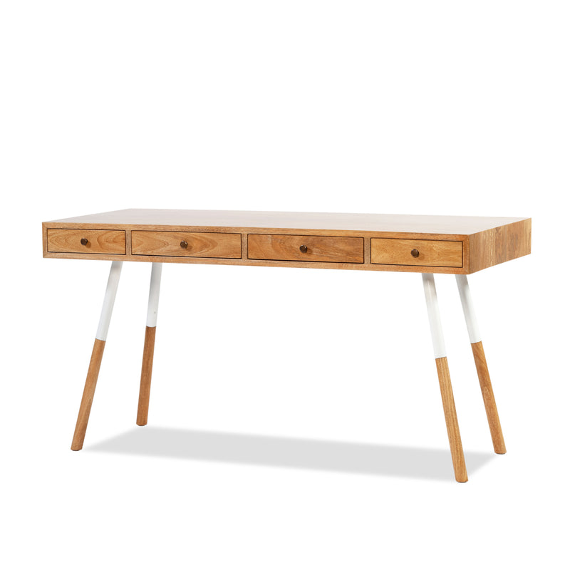 Cortina 4 Drawer Desk — Natural Sealed - Empire Home