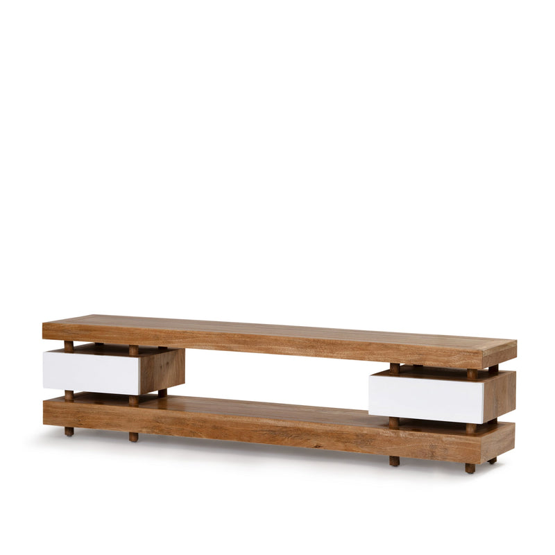 Floating Entertainment Unit — Natural Sealed/White - Empire Home