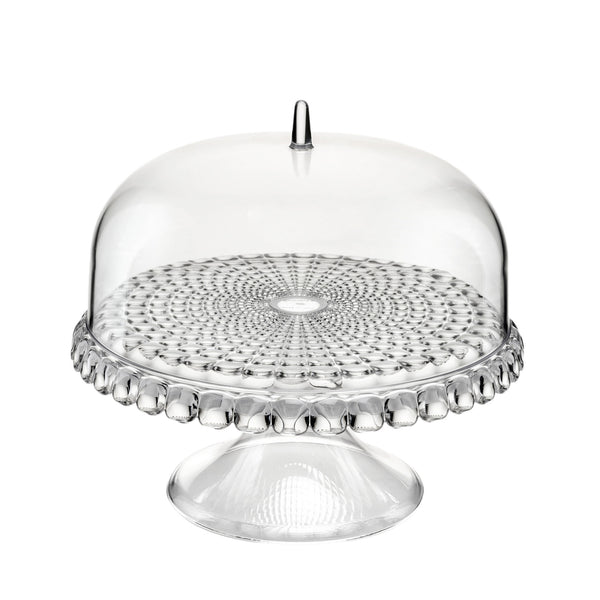 Tiffany Cake Stand with Dome — Transparent - Empire Home