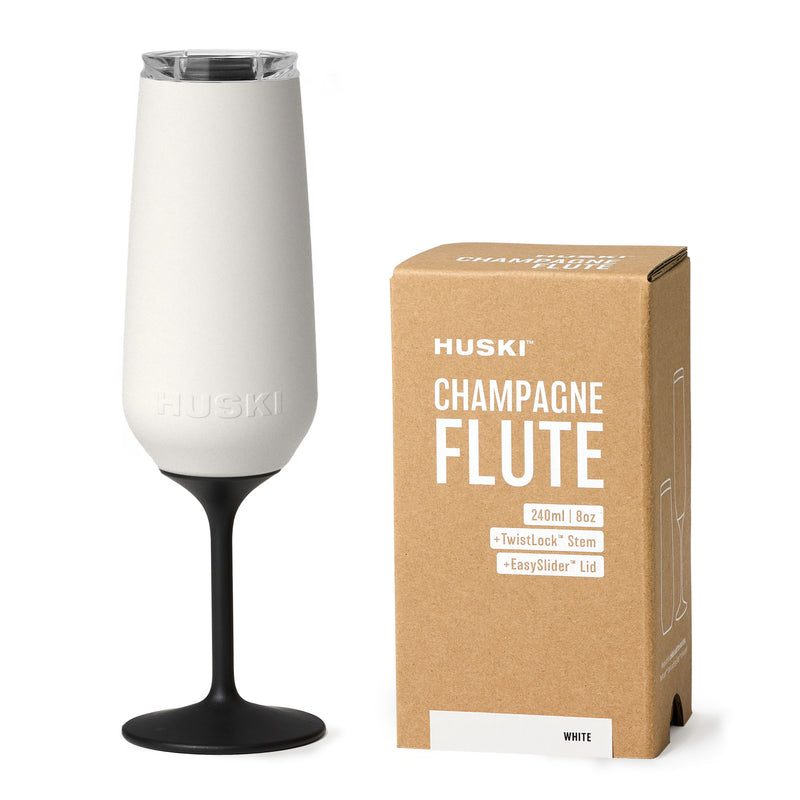 Huski Champagne Flute — White - Empire Home