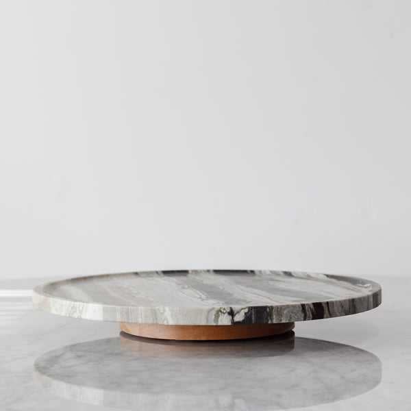 Marble Lazy Susan — Black - Empire Home