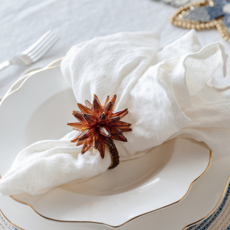 Fiore Napkin Ring — Amber - Empire Home