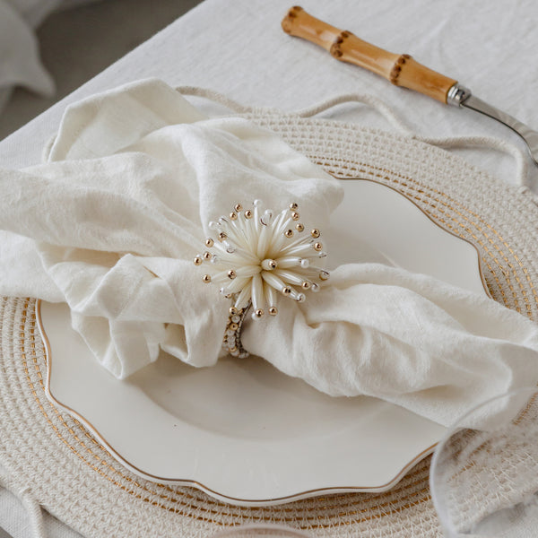 Fiore Napkin Ring — Ivory Silver - Empire Home