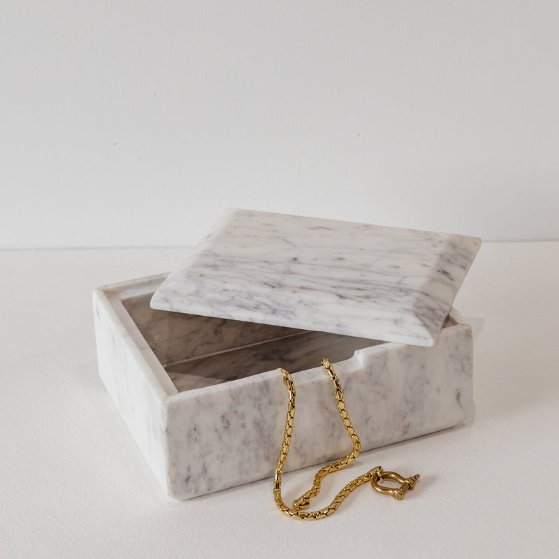 Odin Tissue Box — White/Purple Marble - Empire Home