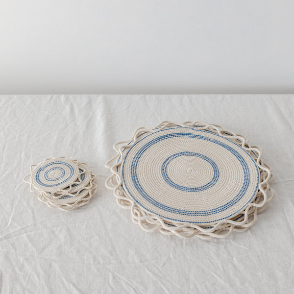 Ila Placemat & Coasters — Blue - Empire Home