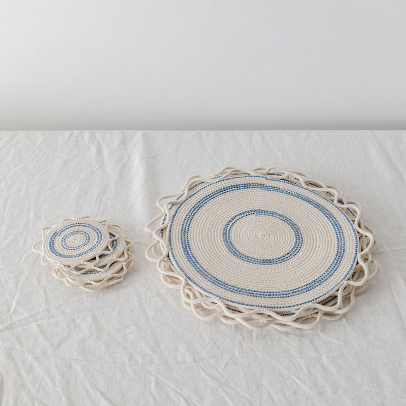 Ila Placemat & Coasters — Blue - Empire Home